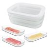 Meat Container for Fridge Bacon Lunch Meat Stackable Food Storage Boxes with Lid BPA-Free Meal Prep Containers