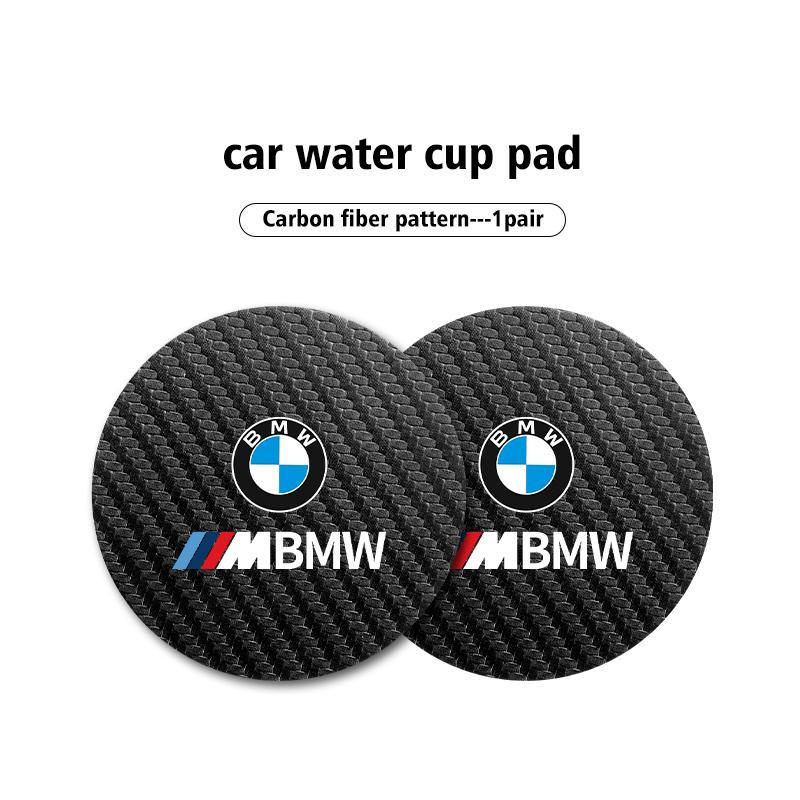 LXXM7 2Pcs Car Coasters Water Cup Holder Non-Slip Mat Accessories For BMW X3 X5 M5 M3 E46 E90 E60 F10 E39 F30 E36 G30 E87 E70