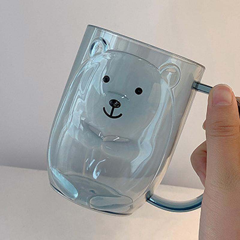 Стаканчик для полоскания рта Creative Bear для детской ванной комнаты, для чистки и мытья зубов, простой в использовании пластиковый стаканчик для зубной щетки для пары