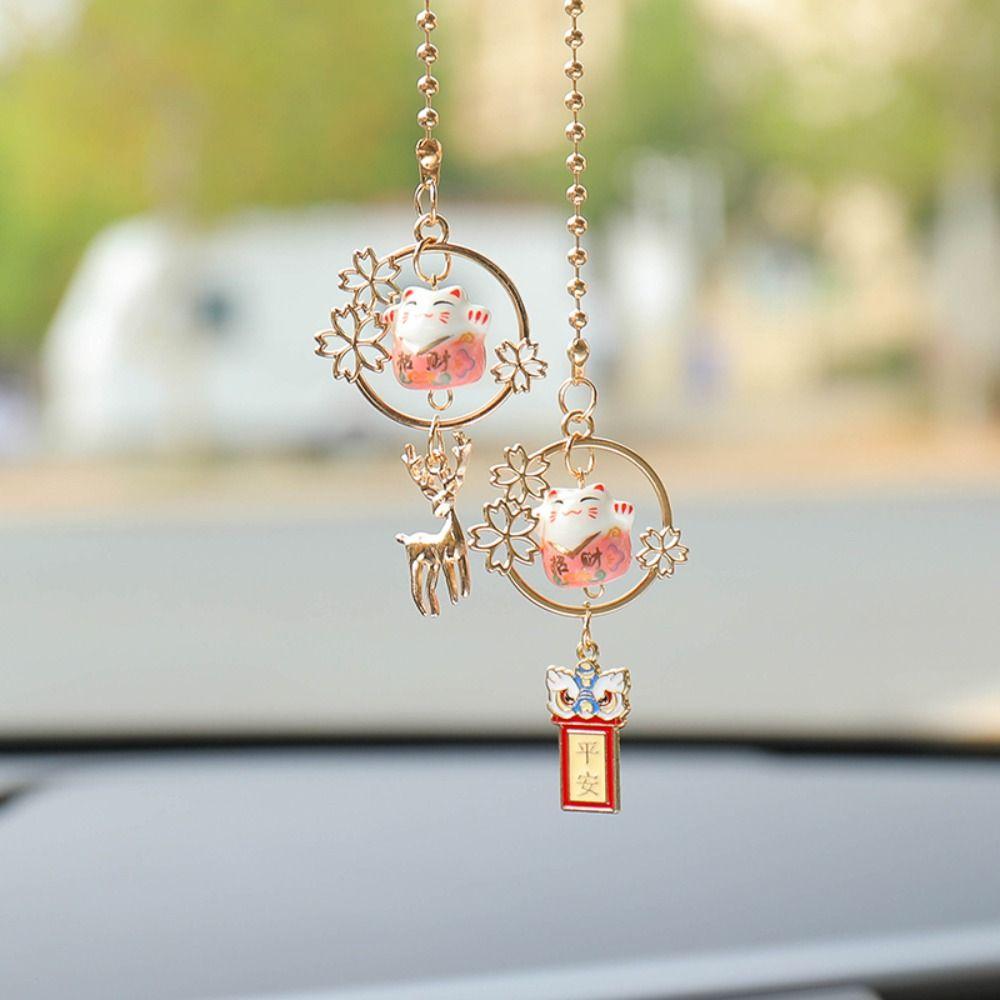 Орнамент Lucky Cat Подвески Подвески для автомобиля Украшение комнаты Подвеска для зеркала заднего вида автомобиля