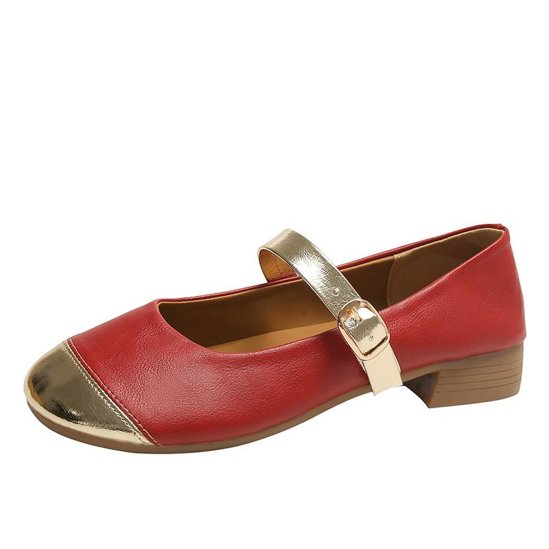 Женские туфли Мэри Джейн, модельные туфли на низком массивном каблуке с круглым носком и ремешком на щиколотке для женщин, балетки без шнуровки, удобные туфли-лодочки Мэри Джейн
