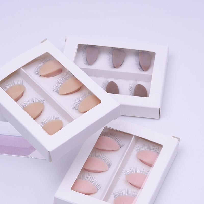 3 Pairs Replacement Silicone Removable Eyelids False Eye Model For Eyelash Extension Practice Training Mannequin Head