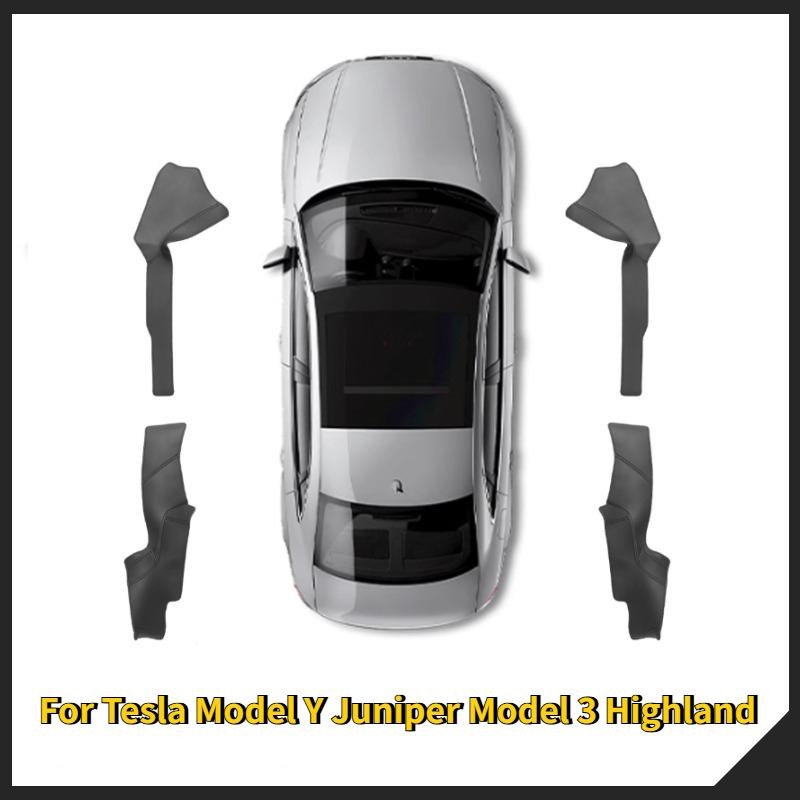 Для Tesla Model 3 Highland Model Y Juniper ПУ Передняя Задняя Накладка на Порог Двери Сиденье Защитная Накладка от Пинания Угловая Защита Аксессуары