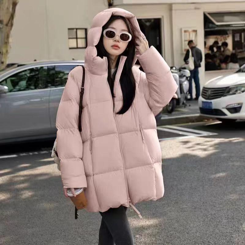 Ultra-light White Duck Down Bread Jacket Women's Hooded Medium and Long Cloud Puff Thickened Down Jacket