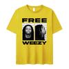 Футболка с графическим принтом рэпера Lil Wayne FREE WEEZY Мужская Хип-хоп Винтажная Готическая Хлопковая Оверсайз Топ Y2K