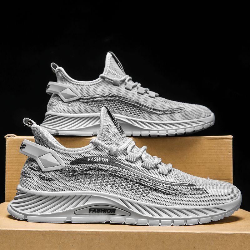 2024 Summer Men's Shoes New Fly-woven Breathable Mesh Comfortable Men's Soft Sole Lightweight Sports and Leisure Trendy Shoes
