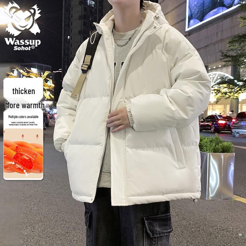 Wassup Sohot Men's Thickened Hooded Padded Jacket
