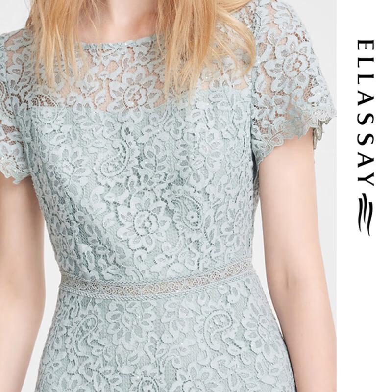 ELLASSAY Spring Elegant Lace Floral A-Line Dress