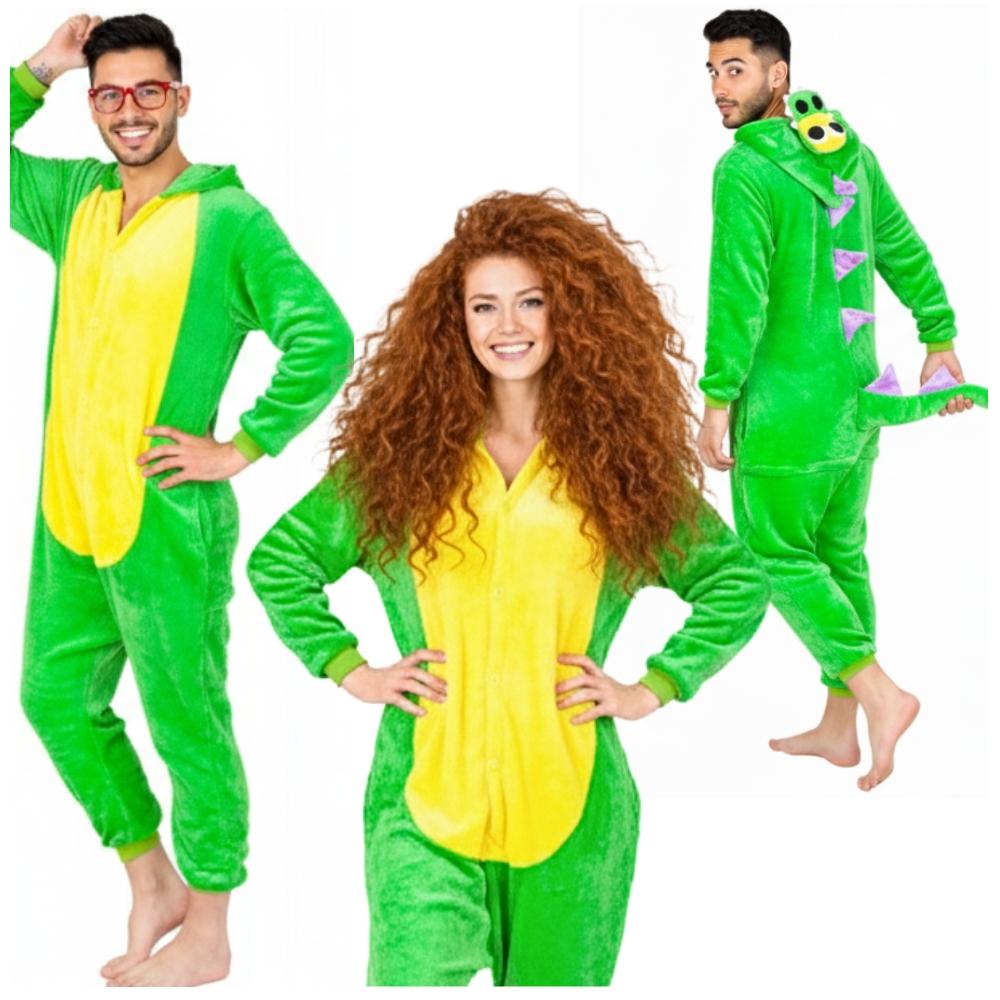Women's kigurumi pajamas onesie crocodile warm one-piece costume XL Onesie Costume A105 - L