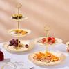 Luxury Three-tier Dim Sum Shelf Nordic Crown Cake Plate Stand Retro Cake Plate  Afternoon Tea