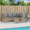 VidaXL Garden Furniture Set with Cushions 5 Pcs Beige Wicker, Outdoor Sofa Set, Garden Lounge Set, Set 3261548