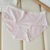 Japanese-Style Women's Mid-Waist Cotton Briefs - Cute, Antibacterial, Seamless, Thin, Extended Crotch, Triangle Design.