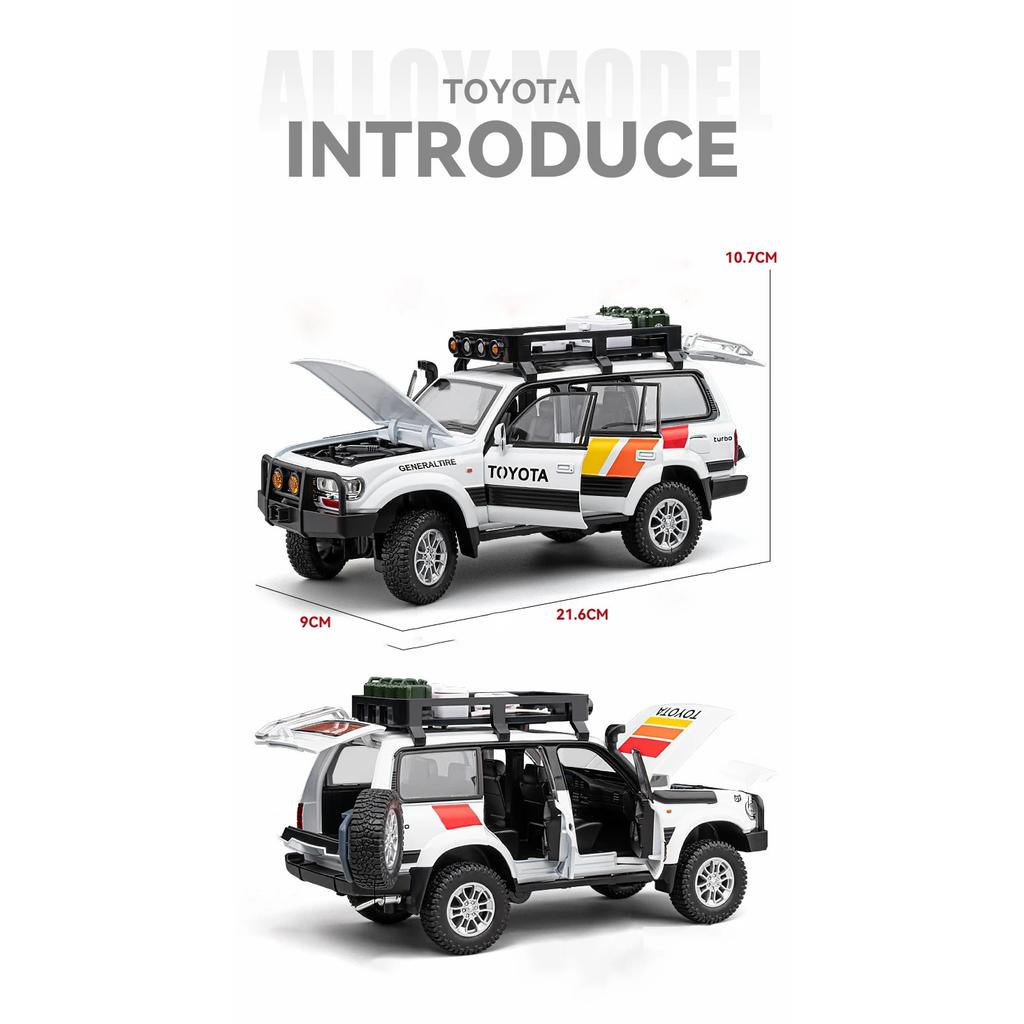 1/24 Toyota Land Cruiser LC80 внедорожник литой игрушечный автомобиль модель звук и свет детские игрушки коллекционные подарки на день рождения