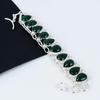 Beautiful Emerald Gemstone Handmade 925 Sterling Silver Bracelet, Emerald Bracelet For Wife, Unisex Bracelet, Thanksgiving Gift