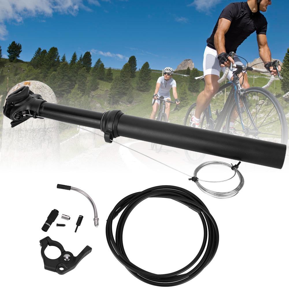 7075 Aluminium Alloy Black Road Bicycle Wire Control Oil Pressure Lifting Seatpost Mountain Bike