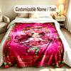 Fantasy Magic Theme Soft Blanket Personalized Custom Name Text Print Warm Blanket Home Sofa Bedroom Decor