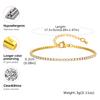 Vnox Tennis Bracelet for Women, Stainless Steel Sparkling Zircon Beaded Chain Bracelet, Adjustable Jewelry Valentine's Day Gifts