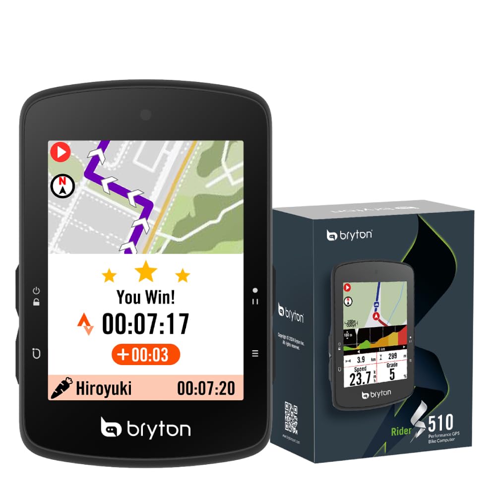GPS-велокомпьютер Bryton Rider S510 с цветным дисплеем, картой, навигацией, Bluetooth и поддержкой сегментов STRAVA Live (только тело) 2,8-дюймовый