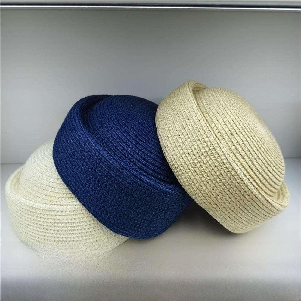 Artistic Design Straw Sun Hat Wide Brim Woven Straw Hat Elegant Painter Beret Beach Vacation