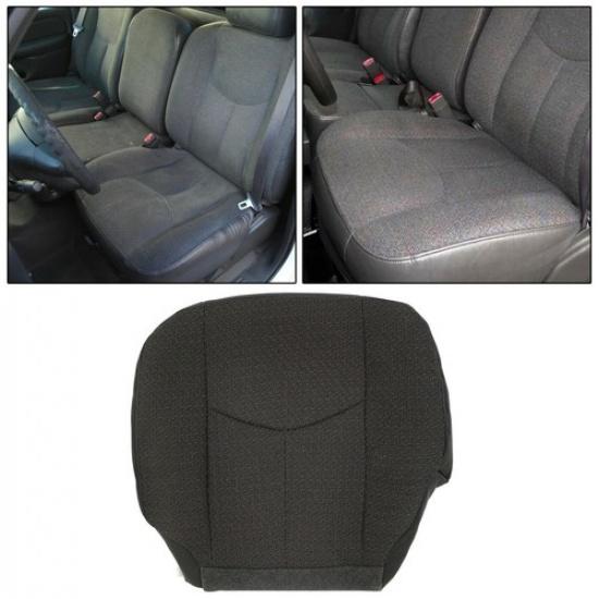 For 03-07 Chevy Silverado 1500 2500 HD Driver Bottom Cloth Seat Cover Dark Gray