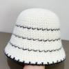 Осенне-зимняя вязаная шляпа-ведро, ретро полосатая вязаная шляпа, женская шляпа-ведро, шляпа-ведро