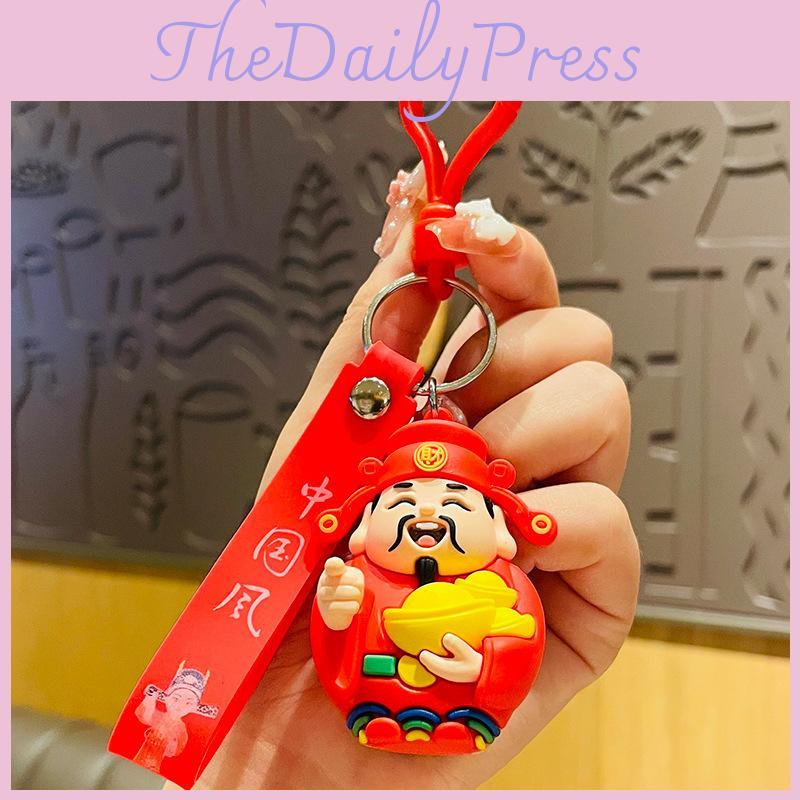 Charming Pvc Keychain Lucky Fortune God Bag Charm For New Year And Car Keys