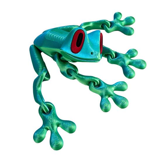 Магнит на холодильник с лягушкой, напечатанный на 3D-принтере, подвижные суставы, игрушка-непоседа в виде лягушки, артикулированное животное