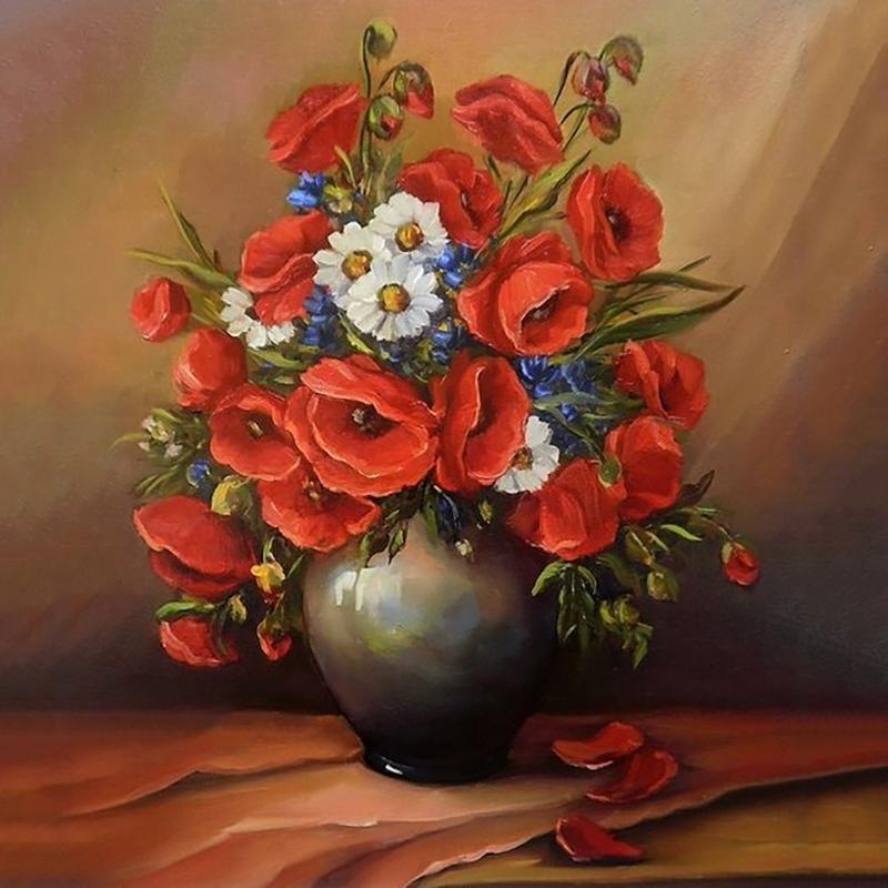 DIY 5D алмазная живопись ваза для цветов, набор для вышивки крестом, полная дрель, вышивка мозаикой, вышивка крестиком, цветочная роза, подарок из смолы, домашний декор