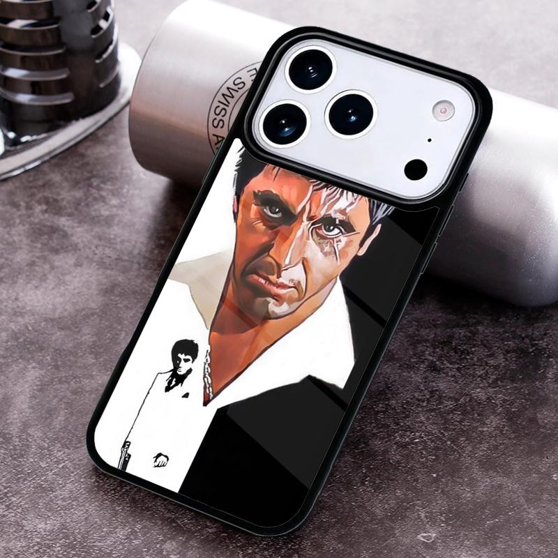 Чехол для телефона с постером Лица со шрамом Тони Монтаны Для iPhone 17,16e,15,14,13,12,11,Mini,Pro,MAX Мягкое Силиконовое Покрытие