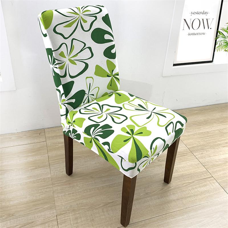 Printing Chair Covers Elastic Dining Room Seat Cover Spandex Dustproof Chair Protective Case for Home Office Restaurant Banquet