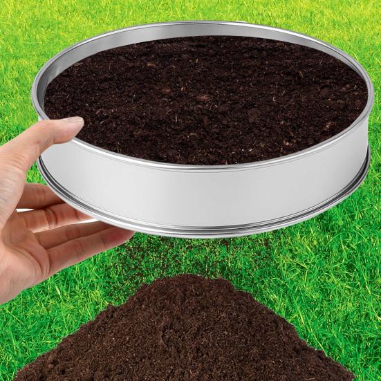 Soil Sieve Set Stainless Steel Frame with 5 Interchangeable Mesh Inserts Heavy Duty Garden Compost Sifter for Gravel Soil Sand Compost