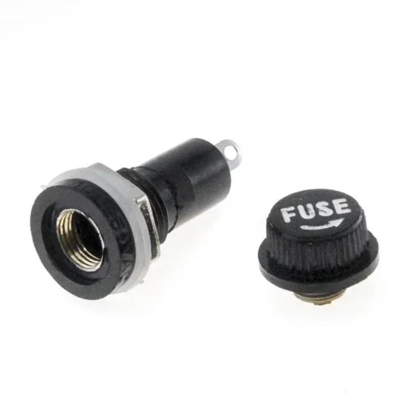 5PCS Black Knob Fuse Safety Socket Glass Socket 5*20MM 6*30mm Fuse Holder Fuse Base Fuse Holders1