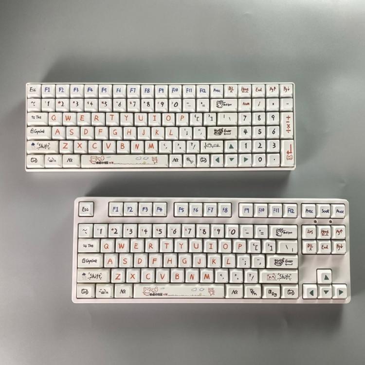 122 клавиши PBT колпачки клавиш Профиль XDA DYE-SUB колпачки клавиш Для переключателей Cherry MX Механическая клавиатура Кот Детский сад Колпачки клавиш
