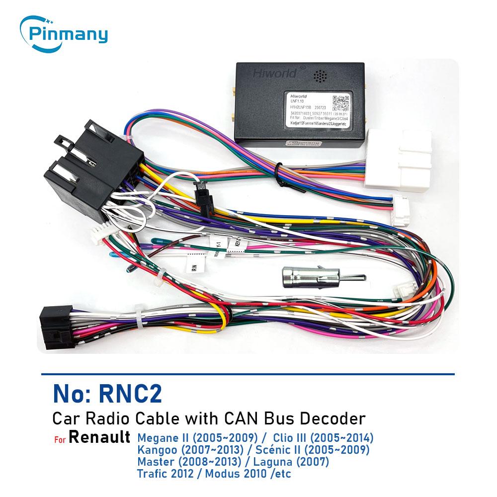 Кабель для автомагнитолы RNC2 Жгут проводов Адаптер с декодером CAN Bus для Renault Modus Trafic Laguna Master Scenic Kangoo Clio Megane2