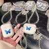 Блестящий браслет с милой бабочкой, милый беспроводной Bluetooth чехол для наушников для Apple Airpods 1 3 Pro 2nd 2, чехол