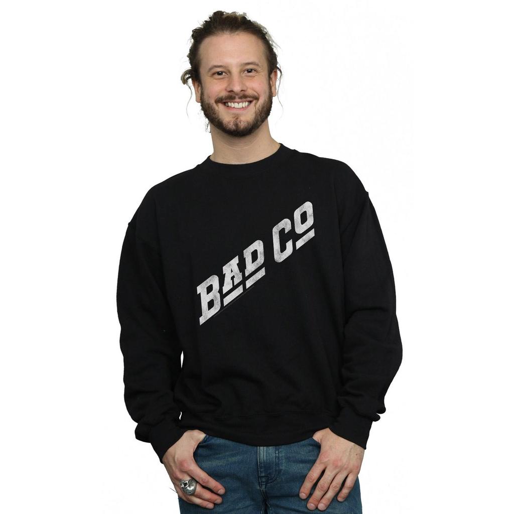 Bad Company Mens Distressed Logo Sweatshirt