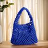 Cotton Rope Fishing Net Bucket Bag for Women Top-handle Bag Summer Crochet Hobo Bag for Travel Picnic Vacation Beach