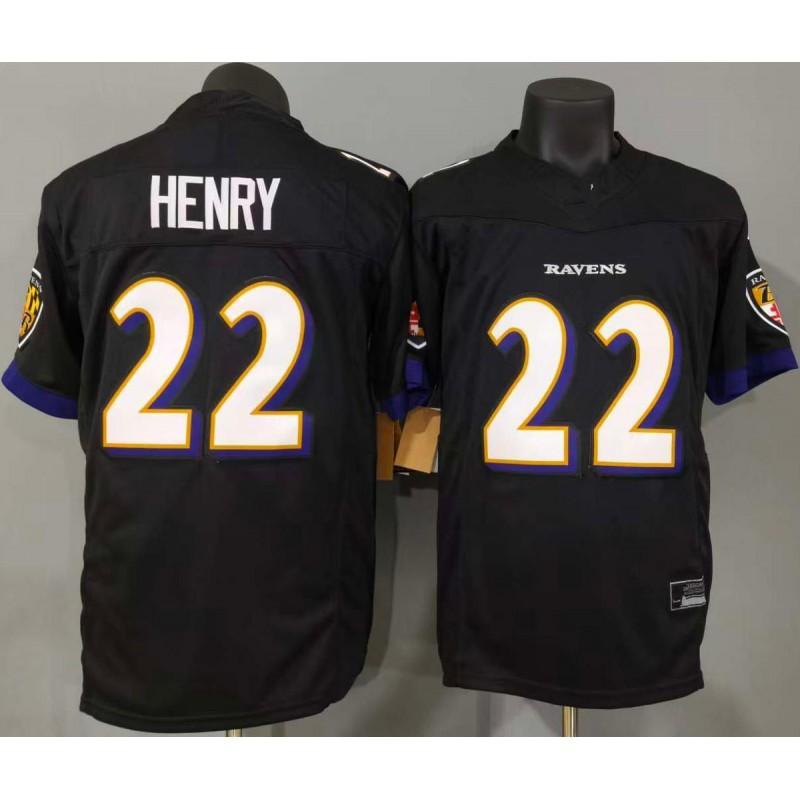 Mens Baltimore Ravens 22 Lamar Jackson Black NFL Football Jersey Authentic Style Sportswear