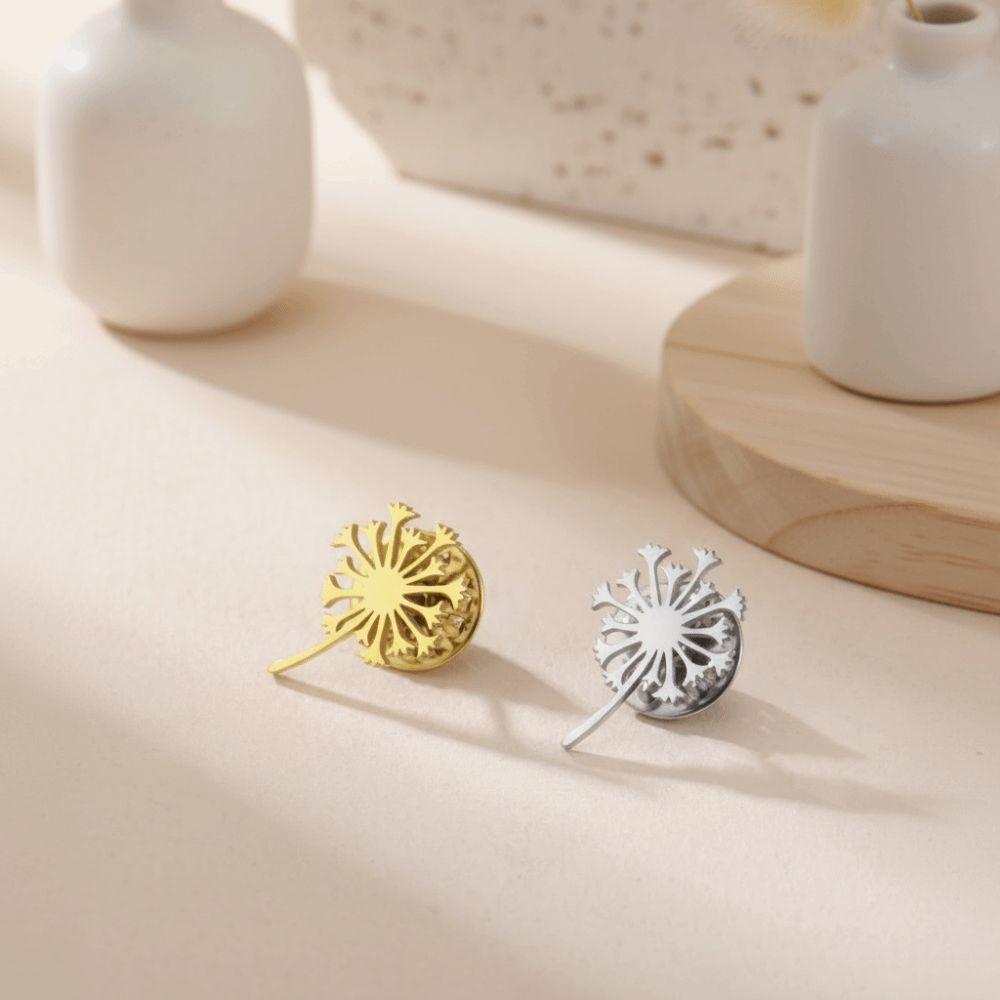 Stainless Steel Blowball Brooch Luxury Suit Badge Pin Trendy Women Brooch  Suit Collar