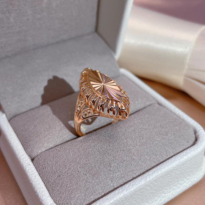 Kinel винтажное женское кольцо из розового золота полые токарные станки резные украшения