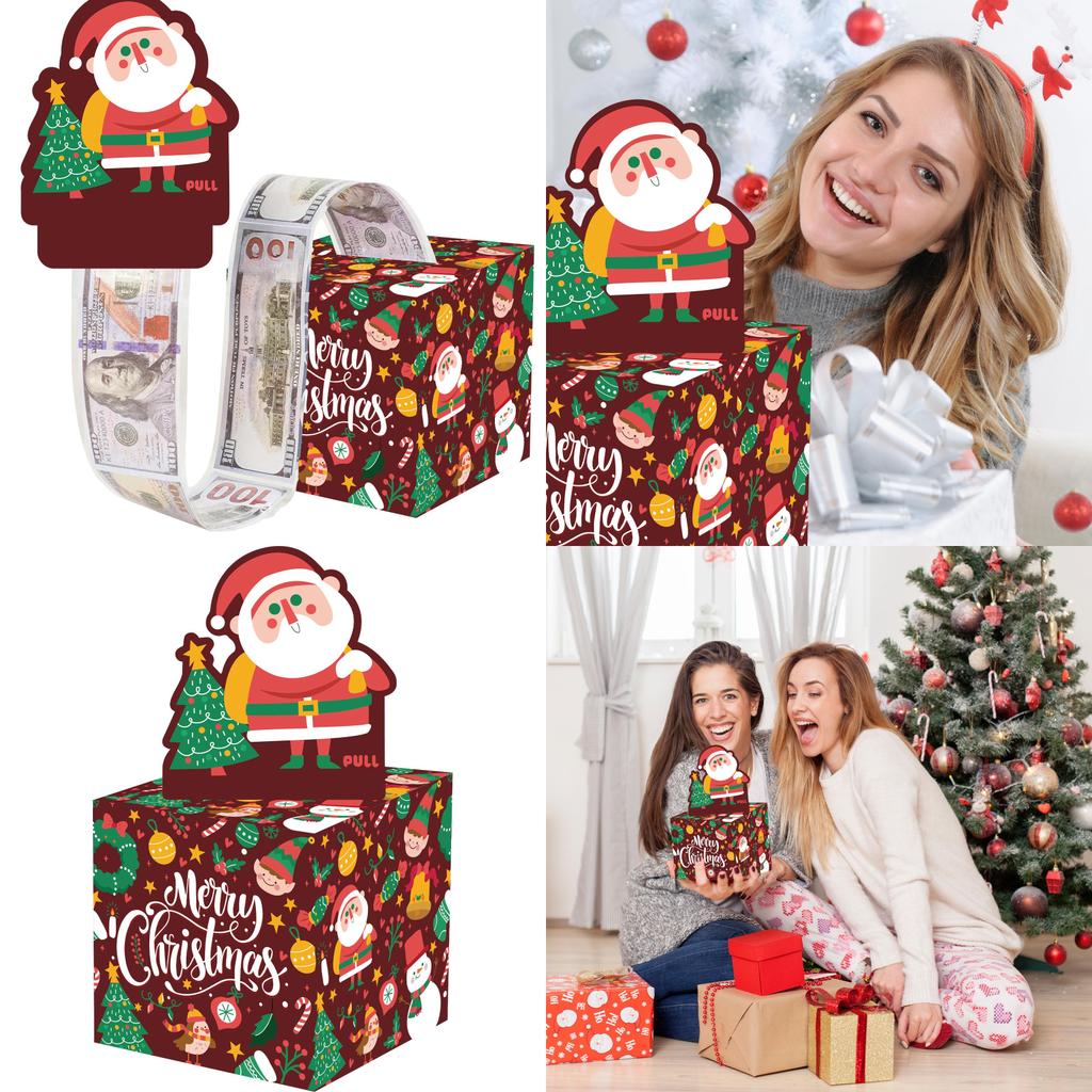 Christmas Pattern Tree Money Box Paper Gift Box For Christmas Decor Gifts