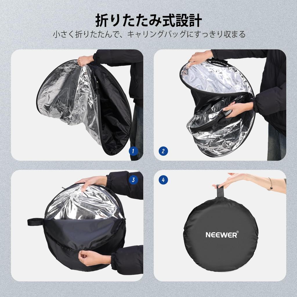 Светоотражатель NEEWER с ручкой-держателем Резьба 5в1 Складной Круглый Диффузор Фотографическое Освещение Подходит для Наружного Освещения 51"/130см 3/8"