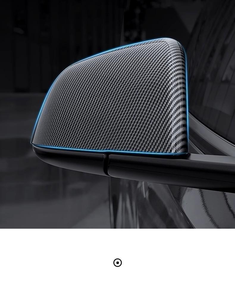 Carbon Fiber Rearview Mirror Cover for Tesla Model Y/3 - Decorative & Protective Accessory