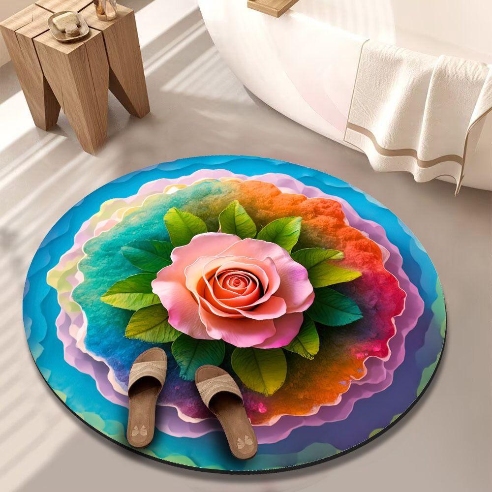 Коврик для пола в форме пиона, мягкий коврик для ванной комнаты, для гостиной, чайного столика, прикроватный