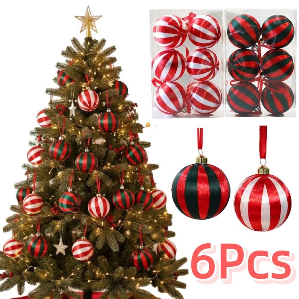 6Pcs Creative Christmas Ball Ornaments Elegant Shatterproof Christmas Tree Hanging Pendant Reusable 8cm