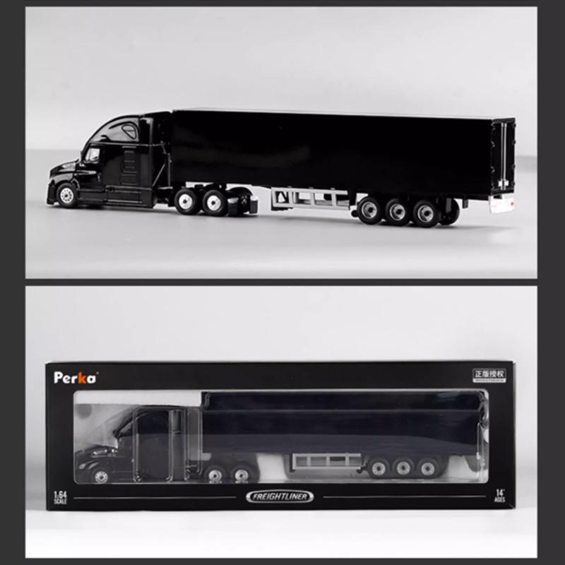 Perka Diecast 1:Масштаб 1:64 Контейнеровоз Freightliner Автомобиль экспресс-доставки Модель-симуляция из сплава Коллекция Сувениры Подарки