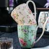 Vintage Floral Bone China Coffee Mug European Retro Rustic Tea Cup European English Afternoon Tea Mugs