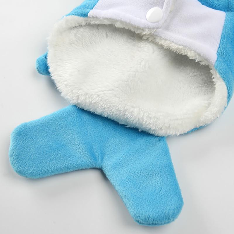 Зимняя одежда для собак, милый костюм акулы, теплое флисовое пальто для щенка, куртка, одежда для маленьких собак