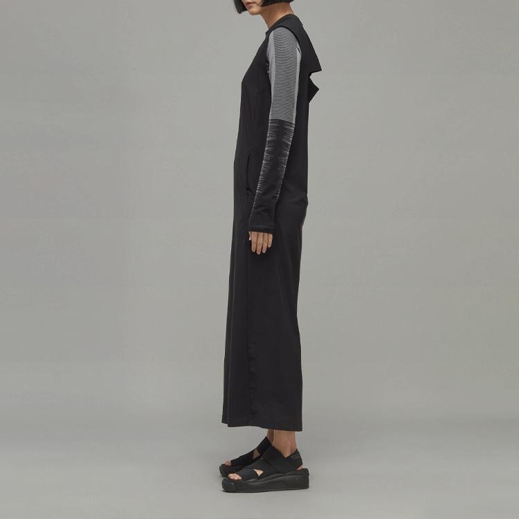 Adidas Однотонное платье с длинным рукавом и круглым вырезом, женские платья, черное, H63066