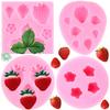 3D Strawberry Silicone Mould Strawberry Baking Mould for DIY Jelly Cake Decorating Cupcake Topper Candy Polymer Clay Chocolate Gum Paste Moulds